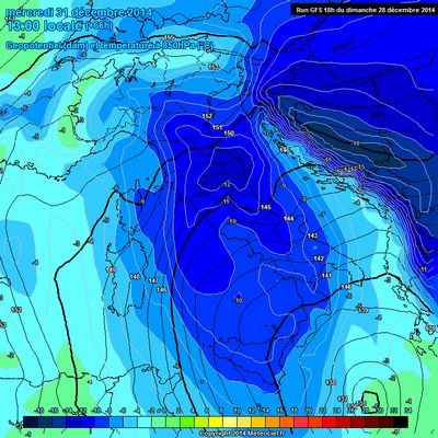 Temperature zraka na 850 hpa sredinom srijede