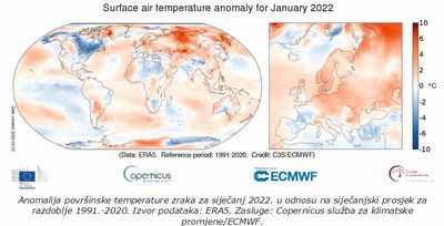 ERA5, Copernicus sluba za klimatske promjene/ECMWF.
